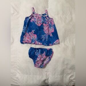 Lilly Pulitzer Pink and Blue Floral Baby Set
